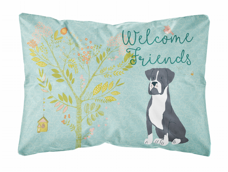 Welcome Friends Dog Art Canvas Fabric Decorative Pillow - 638508897510