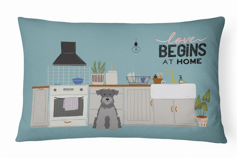 Carolines Treasures, Inc Dog Kitchen Scene Art Canvas Fabric Decorative Pillow, Canvas, 12x16 Inches, Charming Cute