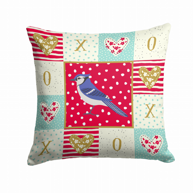 Carolines Treasures Birds Art Love Fabric Decorative Pillow Design Accent, 14x14 Inches, Polyester
