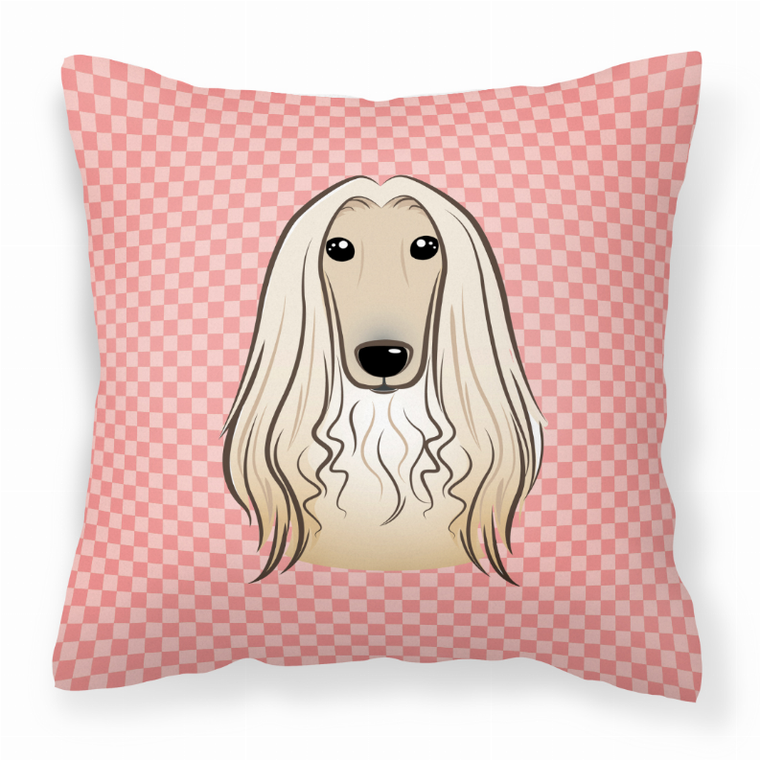 Carolines Treasures, Inc Dog Face Checkerboard Design Fabric Decorative Pillow, 14x14 Inches, Polyester, colorful, soft
