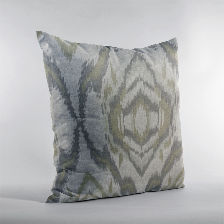Plutus Brands Ikat Dream Pillow Gray Citrine Unique Handmade