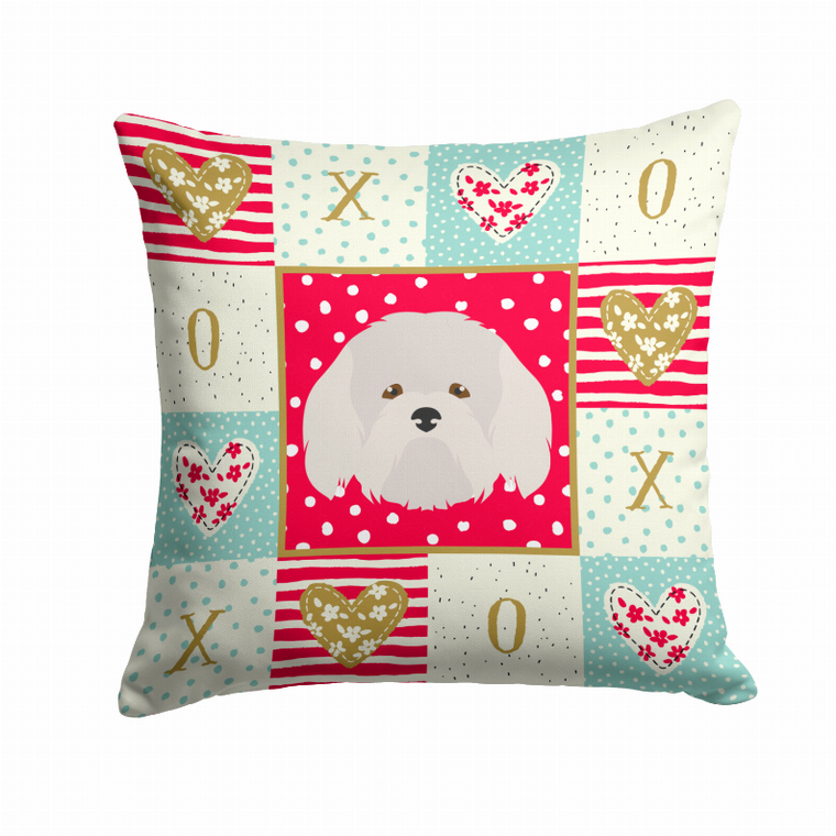 Carolines Treasures Dog Face Art Love Design Fabric Decorative Pillow, 14x14 Inches, Polyester