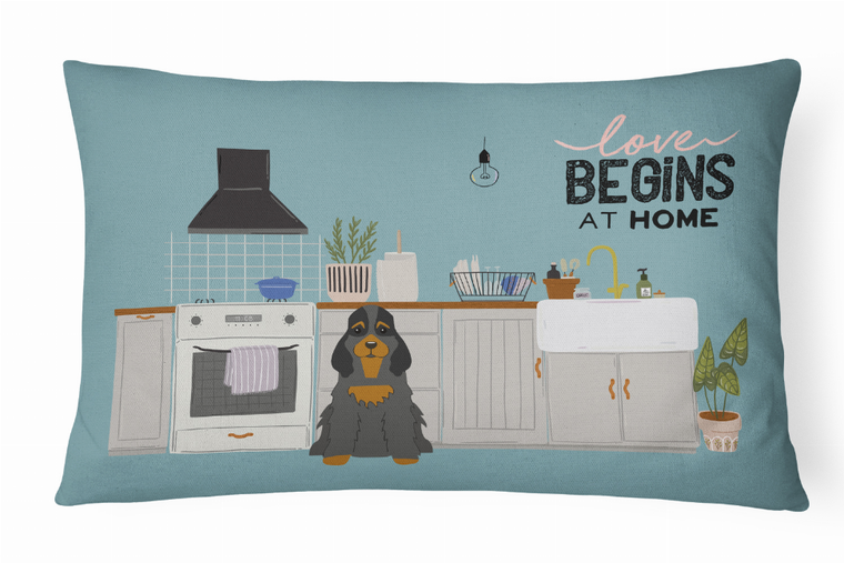 Carolines Treasures, Inc Dog Kitchen Scene Art Canvas Fabric Decorative Pillow, 12x16 Inches, Soft Stylish