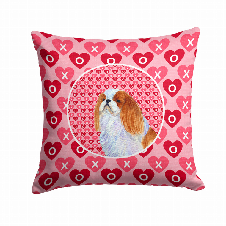 Hearts Love and Valentine's Day Dog Portrait Fabric Decorative Pillow - 638508359810