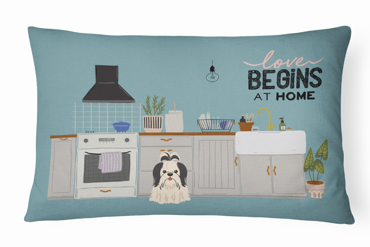 Dog Kitchen Scene Art Canvas Fabric Decorative Pillow - 194030364772