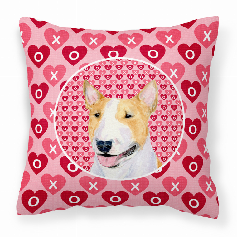 Hearts Love and Valentine's Day Dog Portrait Fabric Decorative Pillow - 638508359704