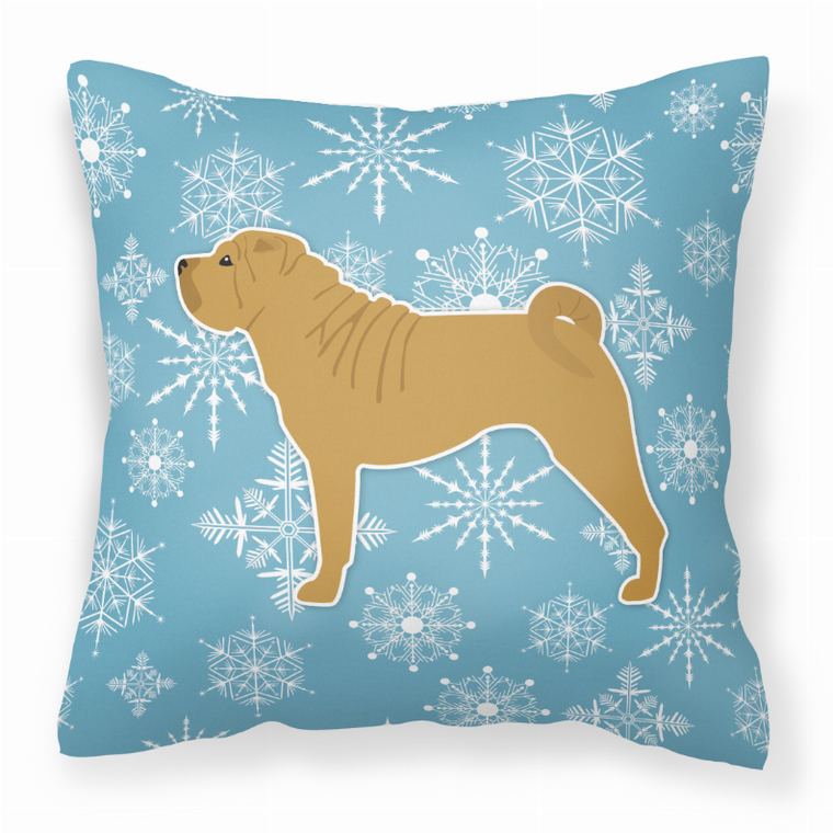Winter Snowflake Dog Profile Art Fabric Decorative Pillow - 638508510358