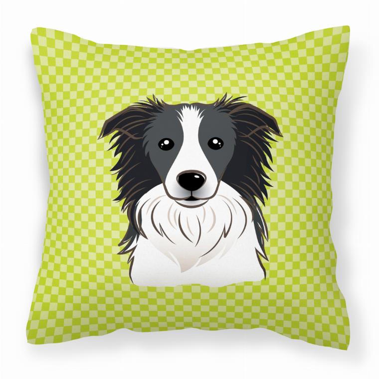 Carolines Treasures Dog Face Checkerboard Design Fabric Decorative Pillow, 14x14 Inches, Polyester, cheerful, vibrant