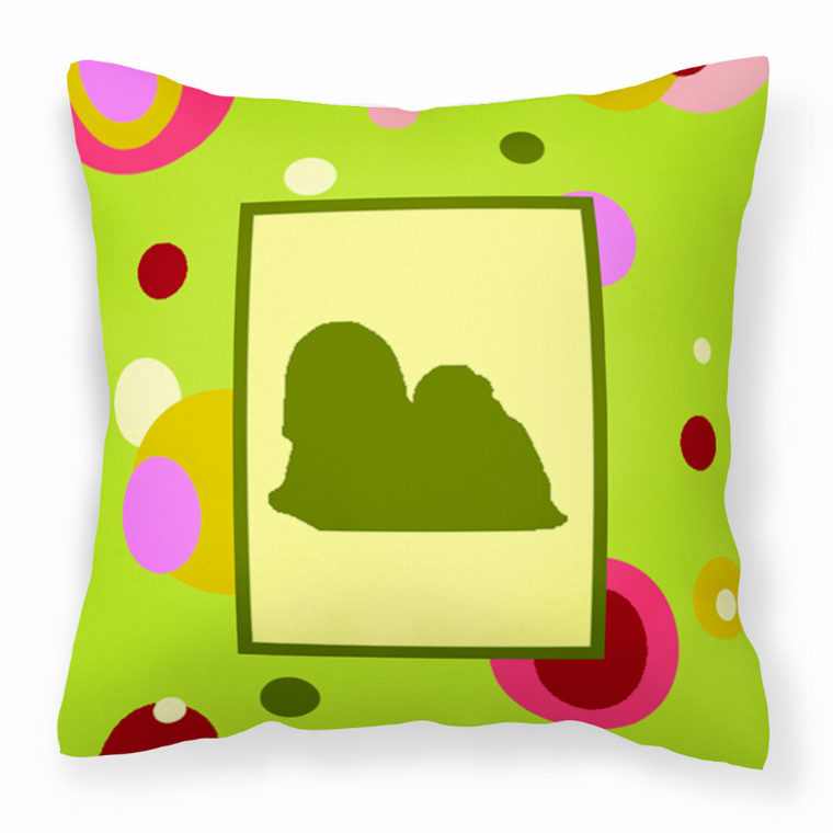 Carolines Treasures, Inc Green Fabric Decorative Pillow with Dog Silhouette, Green, 14x14 Inches, vibrant playful
