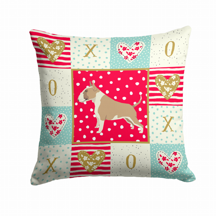 Carolines Treasures Love Design with Dog Fabric Decorative Pillow, Series 2, 14x14 Inches, Cute Cozy