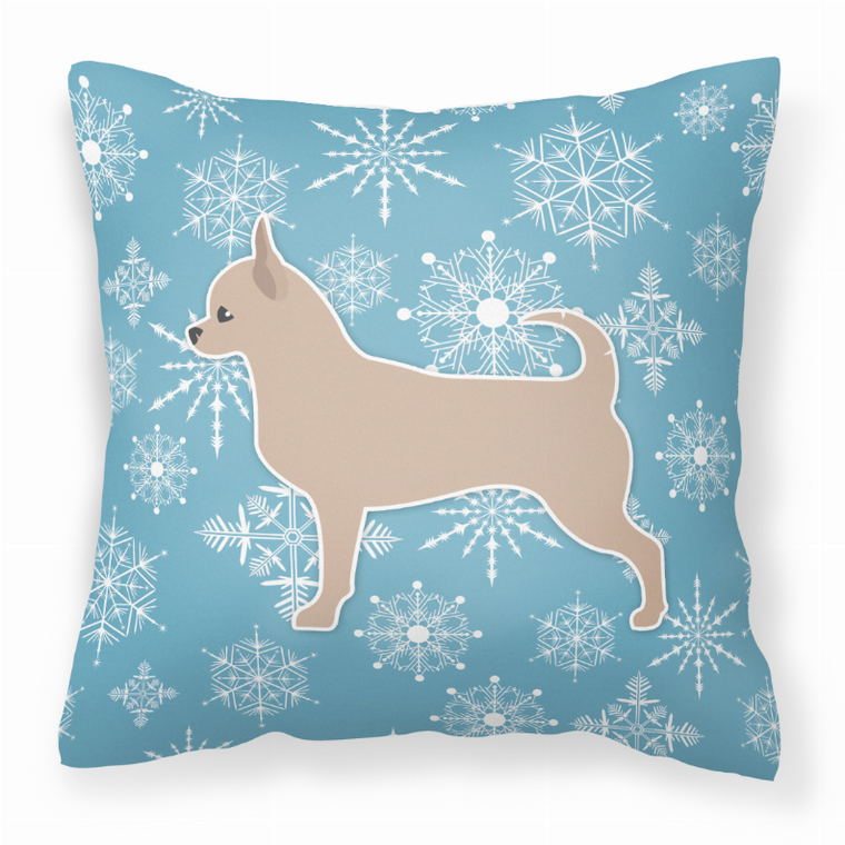 Winter Snowflake Dog Profile Art Fabric Decorative Pillow - 638508510334
