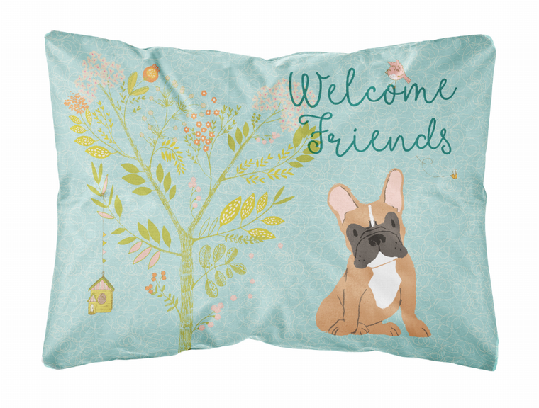 Welcome Friends Dog Art Canvas Fabric Decorative Pillow - 638508898036