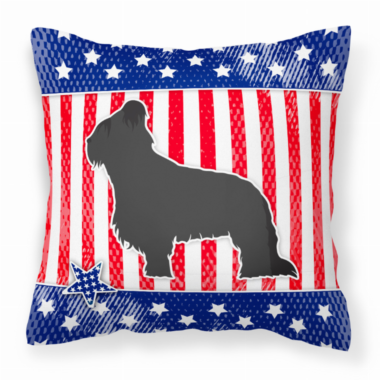 USA Patriotic With Dog Fabric Decorative Pillow - 638508514097