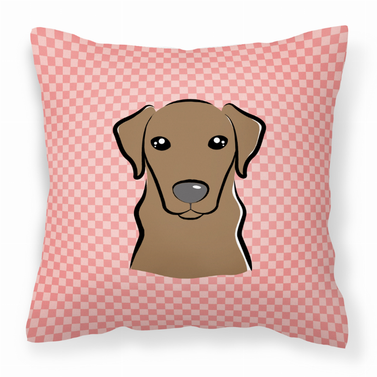 Checkerboard Print With Dog Fabric Decorative Pillow - 615872898855