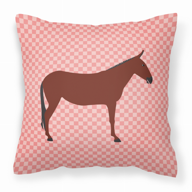 Pink Check Themed Fabric Decorative Pillow - 638508934550