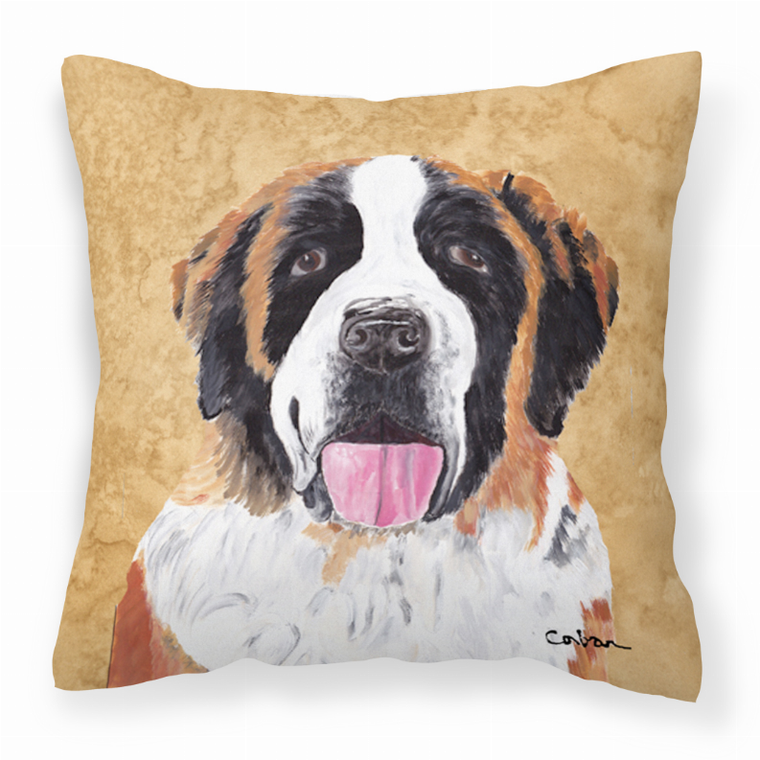 Caroline's Treasures Wipe Your Paws Dog Art Fabric Decorative Pillow, 14x14 Inches, cute cozy