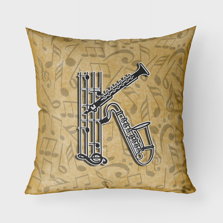 Carolines Treasures, Inc Letter Musical Instrument Alphabet Fabric Decorative Pillow, Fun Durable