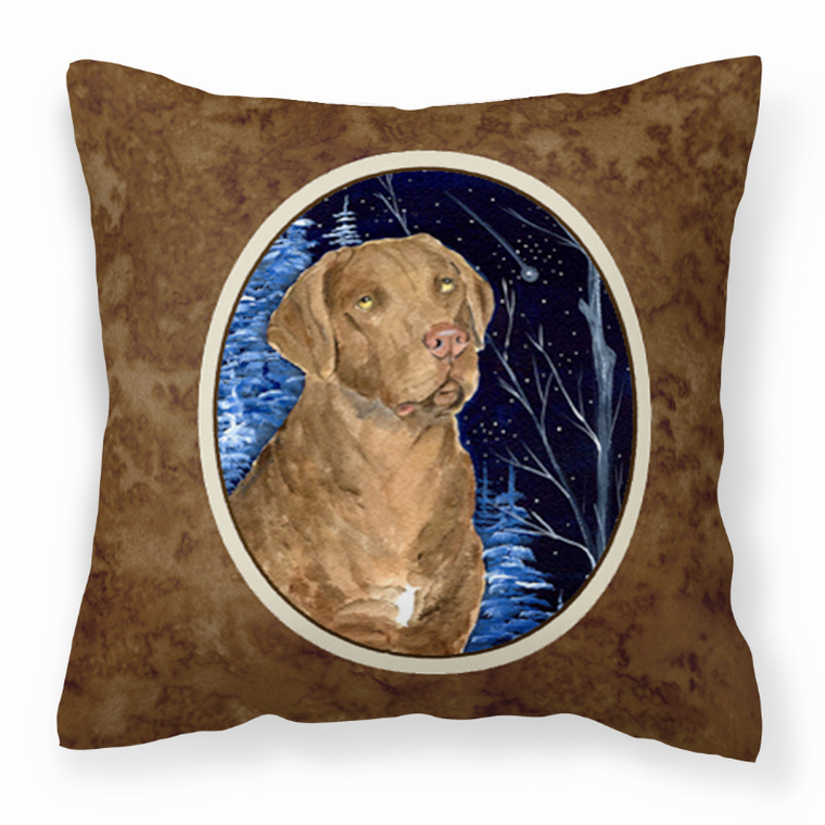 Starry Night Design with Dog Picture Fabric Decorative Pillow - 615872504268