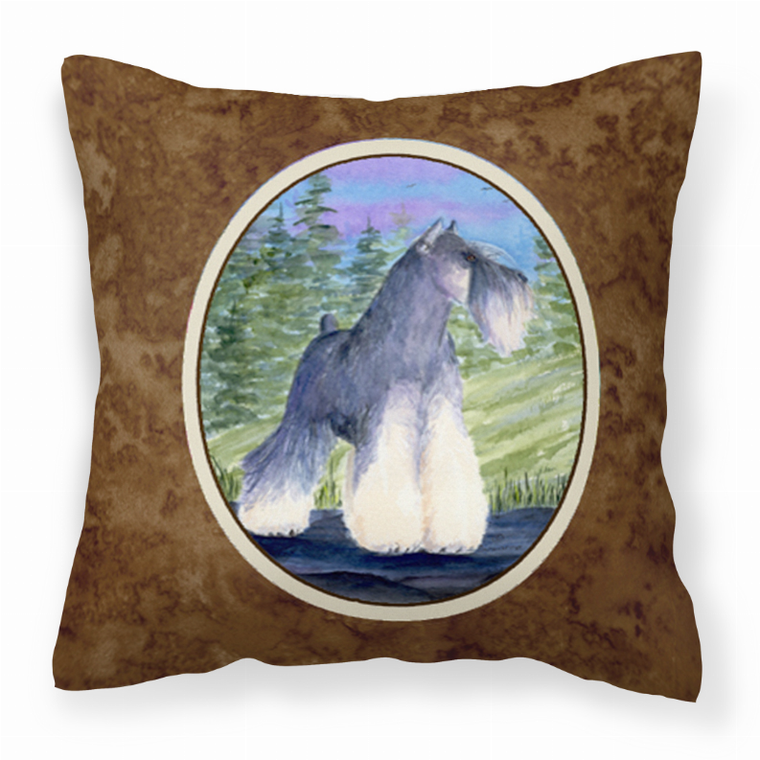 Carolines Treasures Portrait Artwork with Dog Brown Fabric Decorative Pillow, Brown, cute cozy