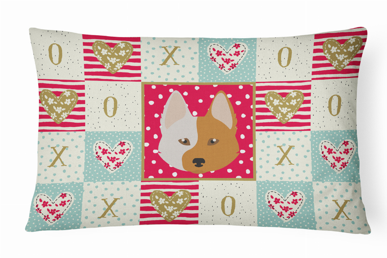 Carolines Treasures Dog Face Art Love Canvas Fabric Decorative Pillow, Canvas Material, 12x16 Inches, Cute Soft