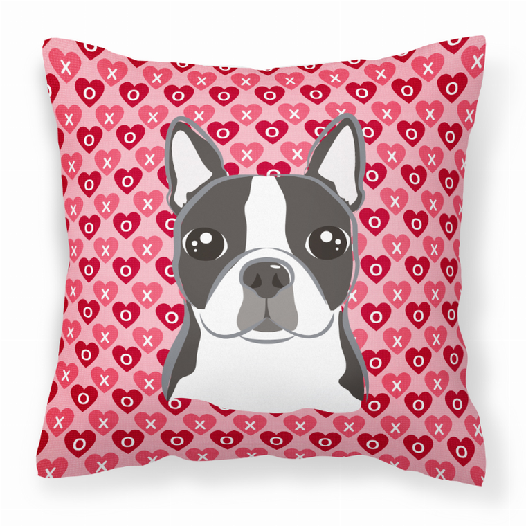 Dog With XOXO Hearts Fabric Decorative Pillow - 638508676559