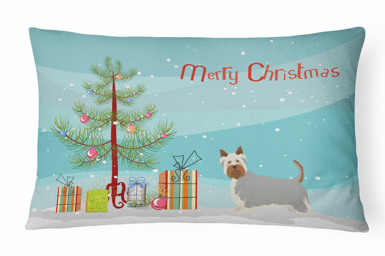 Carolines Treasures, Inc Christmas Tree Dog Art Canvas Fabric Decorative Pillow, Style 2, Canvas