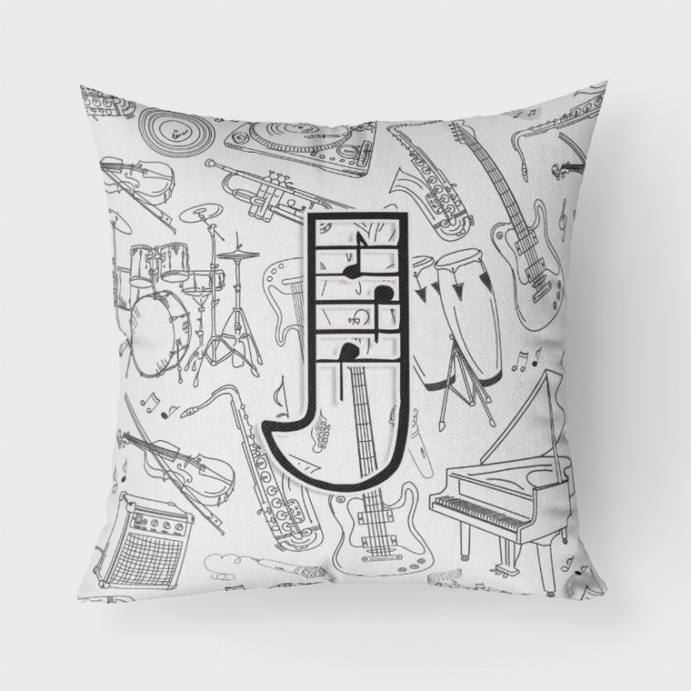 Carolines Treasures, Inc Letter Musical Note Letters Fabric Decorative Pillow, 18 x 18 inches, Vibrant