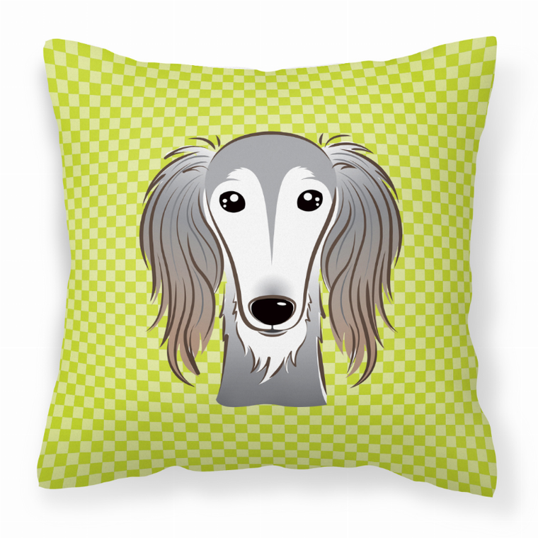 Carolines Treasures Dog Face Checkerboard Design Fabric Decorative Pillow, 14x14 Inches, Polyester, soft, comfy