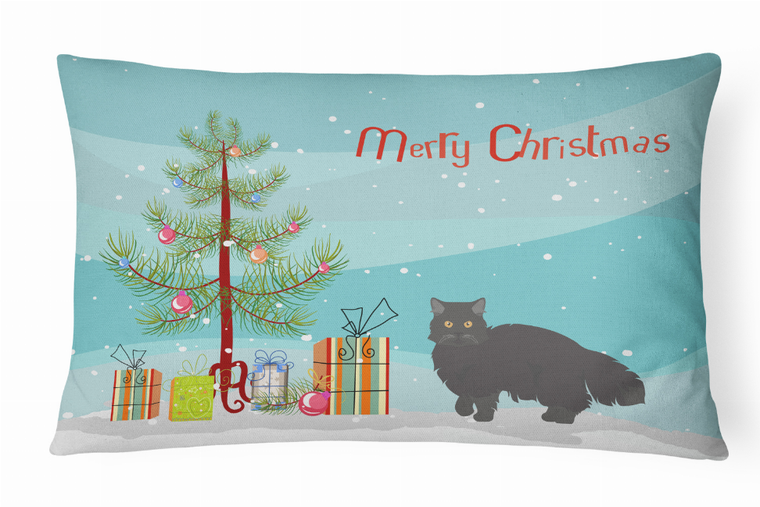 Cat Art/Merry Christmas Canvas Fabric Decorative Pillow - 194030398043