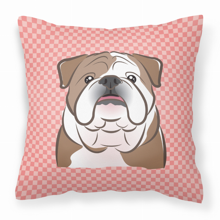 Carolines Treasures, Inc Checkerboard Print With Dog Fabric Decorative Pillow, 18 x 18 Inches, Polyester, cheerful, soft