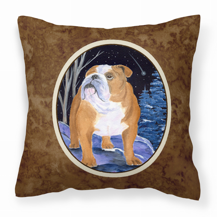 Starry Night Design with Dog Picture Fabric Decorative Pillow - 615872504466