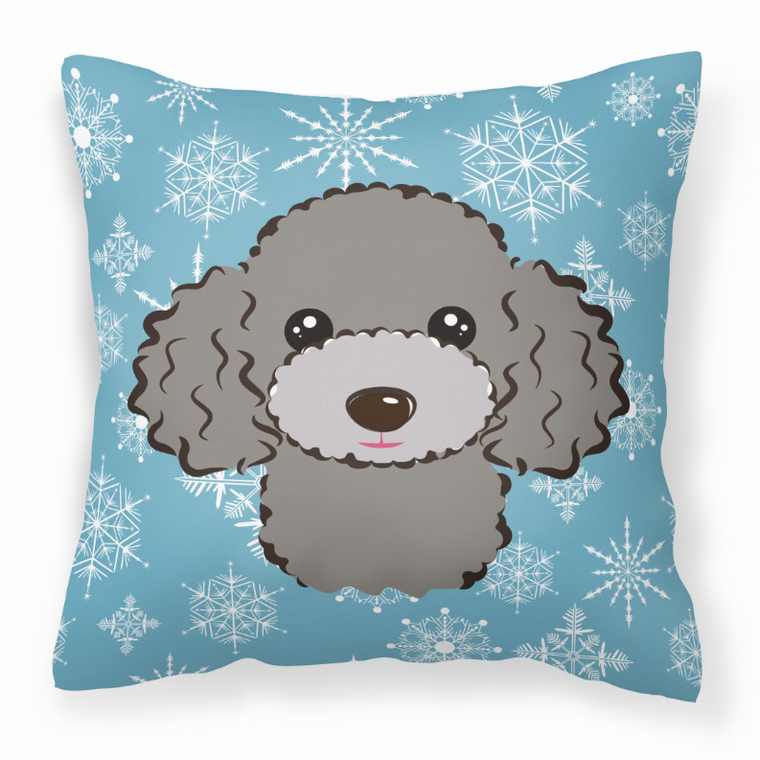 Carolines Treasures Winter Snowflake Dog Face Design Fabric Decorative Pillow, 14x14 Inches, Bright
