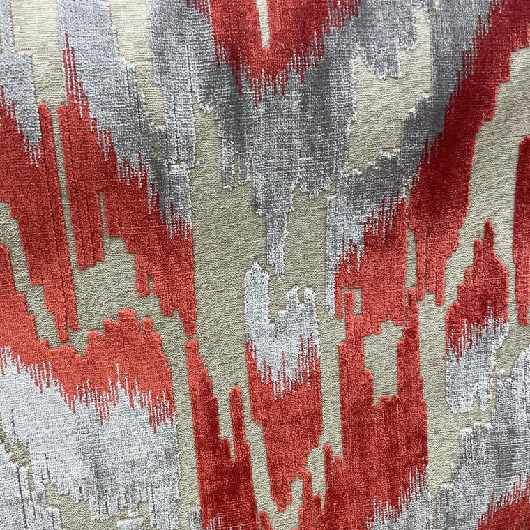 Plutus Velvet Glamour Red, Gray Handmade Luxury Pillow - 710594789693