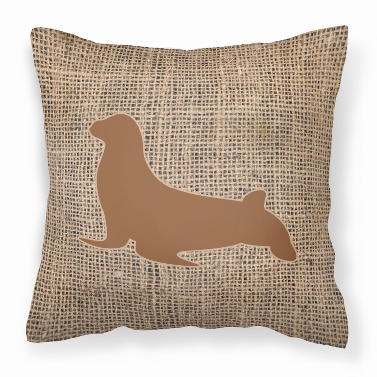 Sealife Burlap Fabric Decorative Pillow - 615872541362