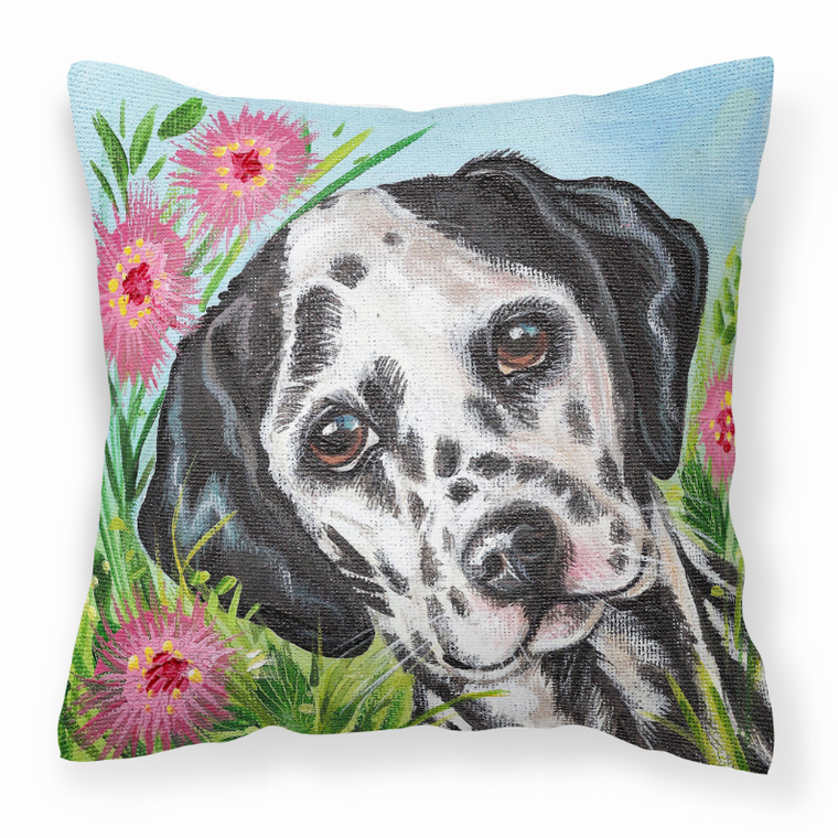 Carolines Treasures Dog Painting Fabric Decorative Pillow, 14x14 Inches, Polyester Cozy