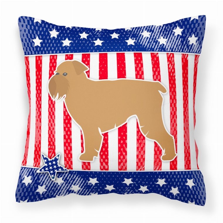 USA Patriotic With Dog Fabric Decorative Pillow - 638508514233