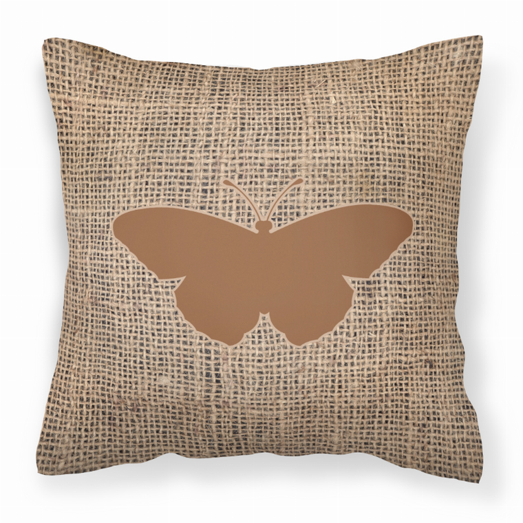 Carolines Treasures Butterfly Burlap Fabric Decorative Pillow, Blue and Brown, 18x18 Inches  Cozy Home Pillow