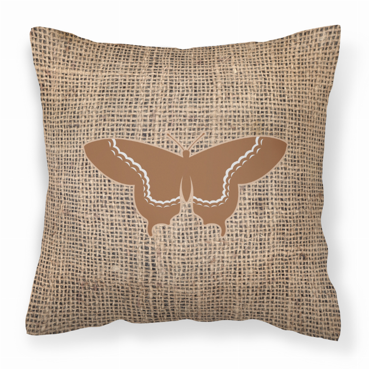 Carolines Treasures, Inc Butterfly Burlap Fabric Decorative Pillow, Blue and Brown, 18x18 Inches  Pet Lover Cushion