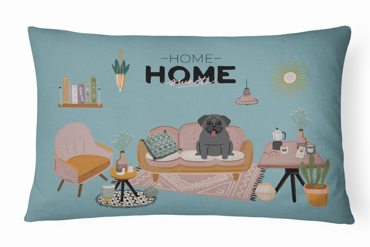 Sweet Home Dog Art Canvas Fabric Decorative Pillow - 194030365366