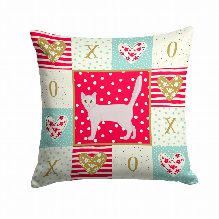 Carolines Treasures, Inc Cat Print Love Fabric Decorative Pillow Printed Graphic, 14 Inch, Polyester