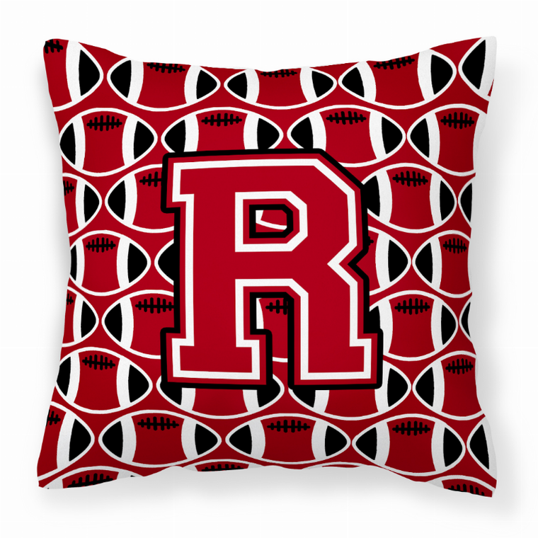 Carolines Treasures Monogram Football Decorative Pillow, 14x14 Inches, Durable Polyester Material