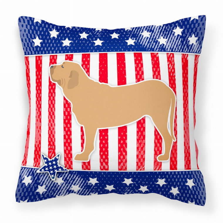 USA Patriotic With Dog Fabric Decorative Pillow - 638508514622