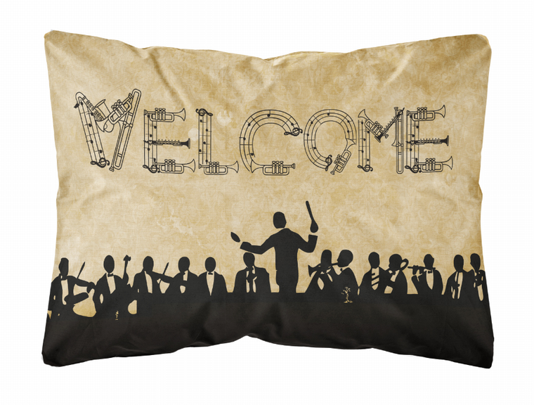 Carolines Treasures Welcome Canvas Fabric Decorative Pillow, Canvas, 12x16 Inches, Decorative Throw Cushion