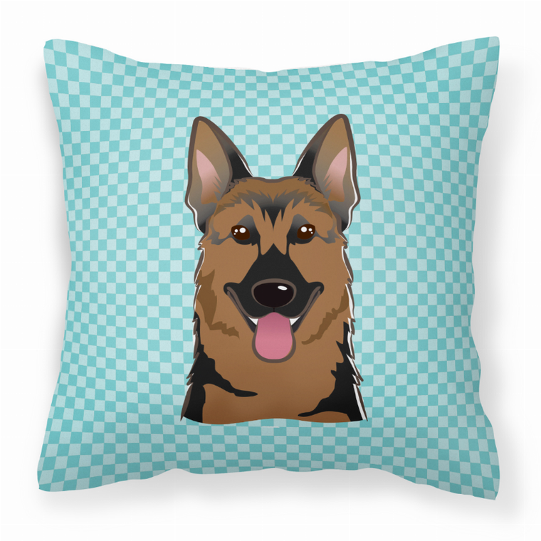 Carolines Treasures, Inc Checkerboard Print With Dog Fabric Decorative Pillow, 18x18 Inches, Polyester, comfy, cheerful