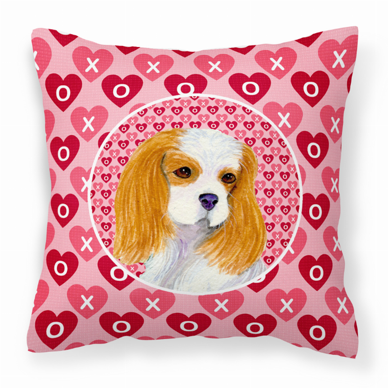 Hearts Love and Valentine's Day Dog Portrait Fabric Decorative Pillow - 638508360014