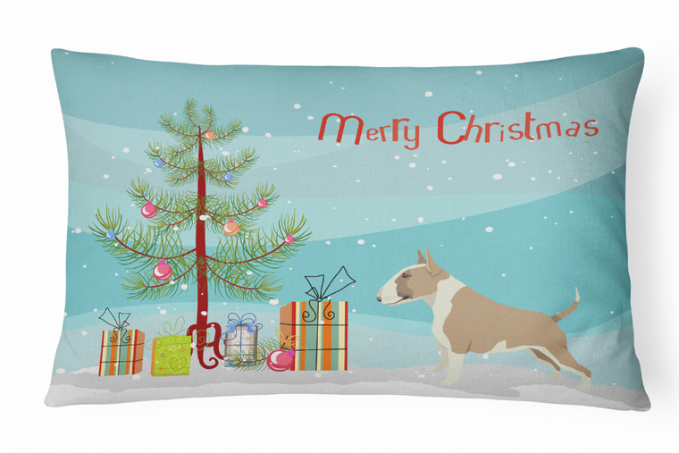 Carolines Treasures Christmas Tree Dog Art Canvas Fabric Decorative Pillow, Style 2 Cushion