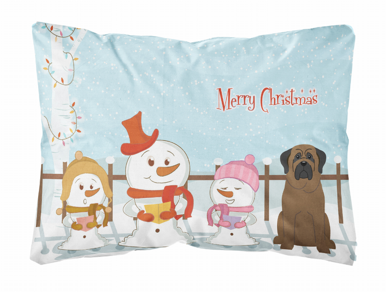 Merry Christmas Carolers Dog Art Canvas Fabric Decorative Pillow - 638508468154