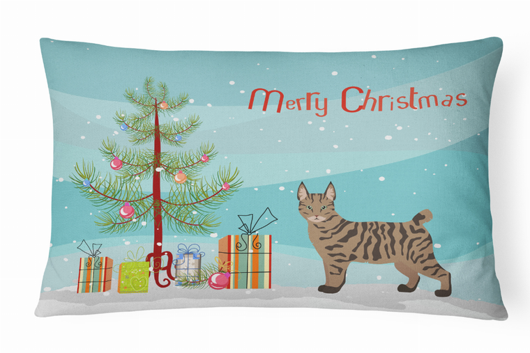 Cat Art/Merry Christmas Canvas Fabric Decorative Pillow - 194030398081