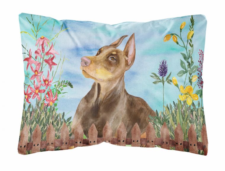 Spring Dog Art Canvas Fabric Decorative Pillow - 652259183173