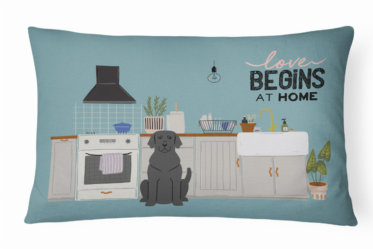 Carolines Treasures, Inc Dog Kitchen Scene Art Canvas Fabric Decorative Pillow, Canvas, 12x16 Inches, Charming Fun